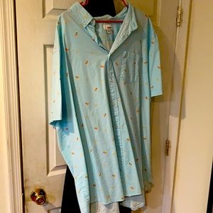 Peach button up shirt